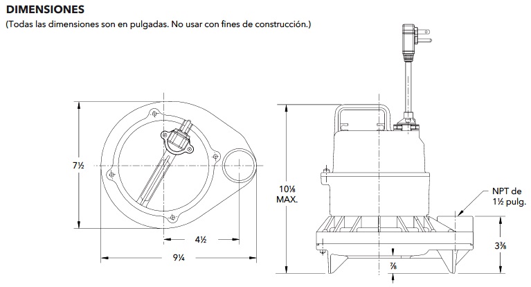 GOULDS 3871 DIMENSIONES ECF