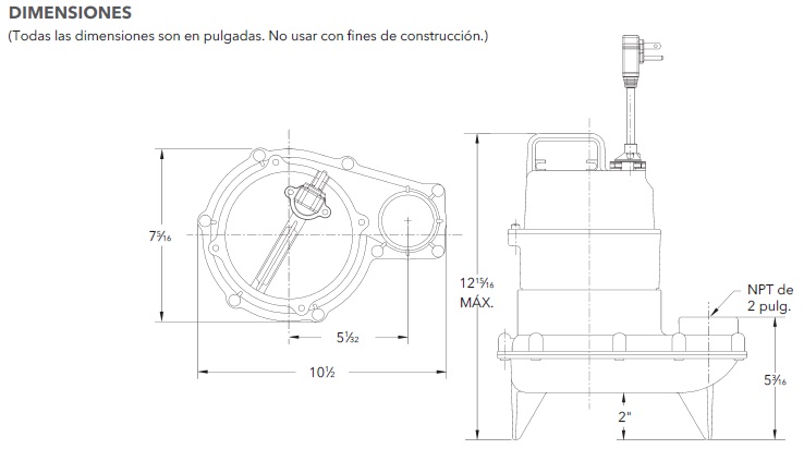 GOULDS 3872 DIMENSIONES ECF