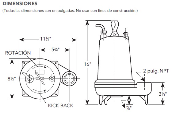 GOULDS 3885 DIMENSIONES ECF