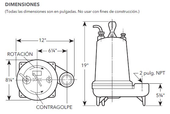 GOULDS 3886 DIMENSIONES ECF