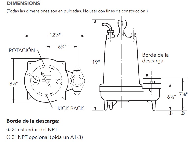 GOULDS 3887 BF DIMENCIONES ECF