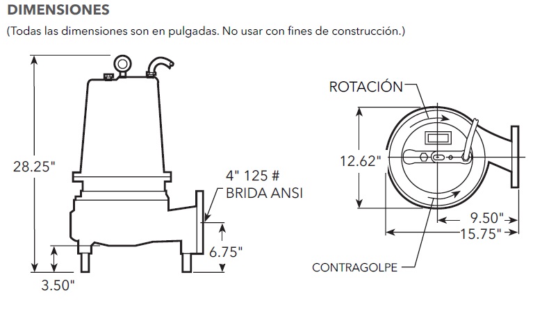 GOULDS 3888D4 DIMENSIONES ECF
