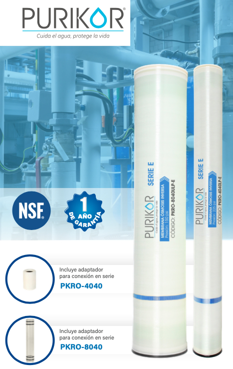 PURIKOR MENBRANAS PARA OSMOSIS INVERSA SERIE E
