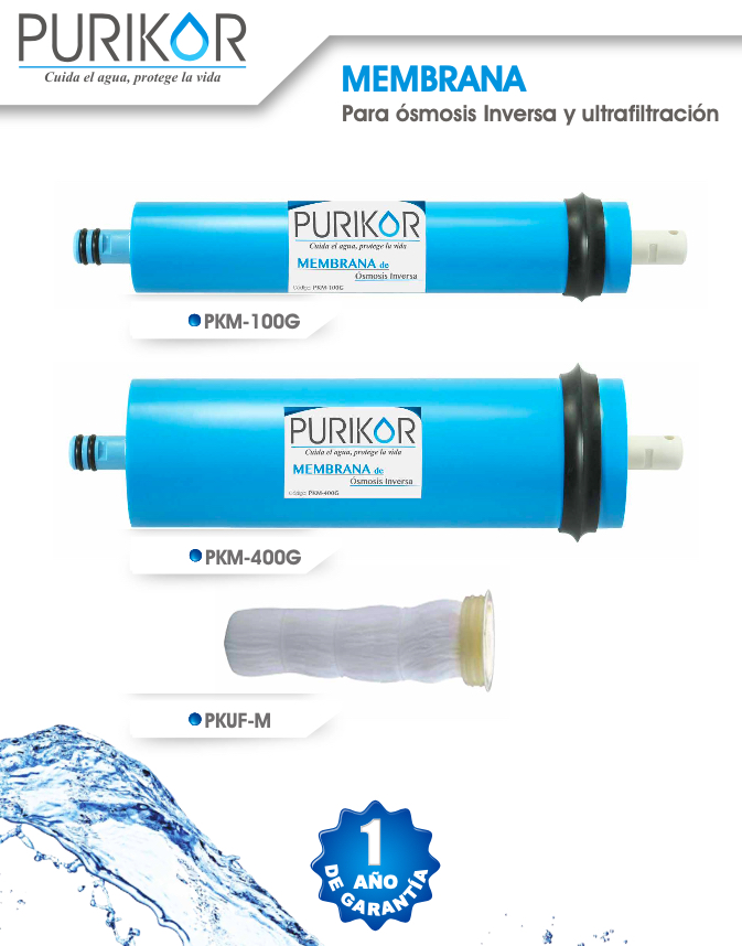PURIKOR MENBRANAS PARA SISTEMAS DE ULTRAFILTRACIÓN Y OSMOSIS INVERSA