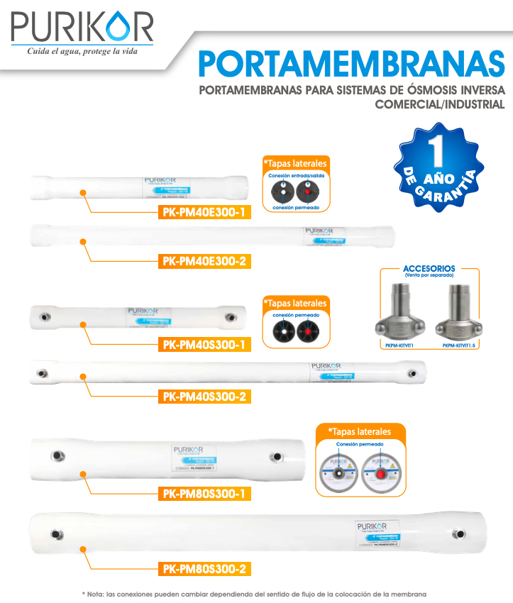 PURIKOR PORTAMENBRANAS PARA SISTEMAS DE OSMOSIS INVERSA COMERCIAL INDUSTRIAL